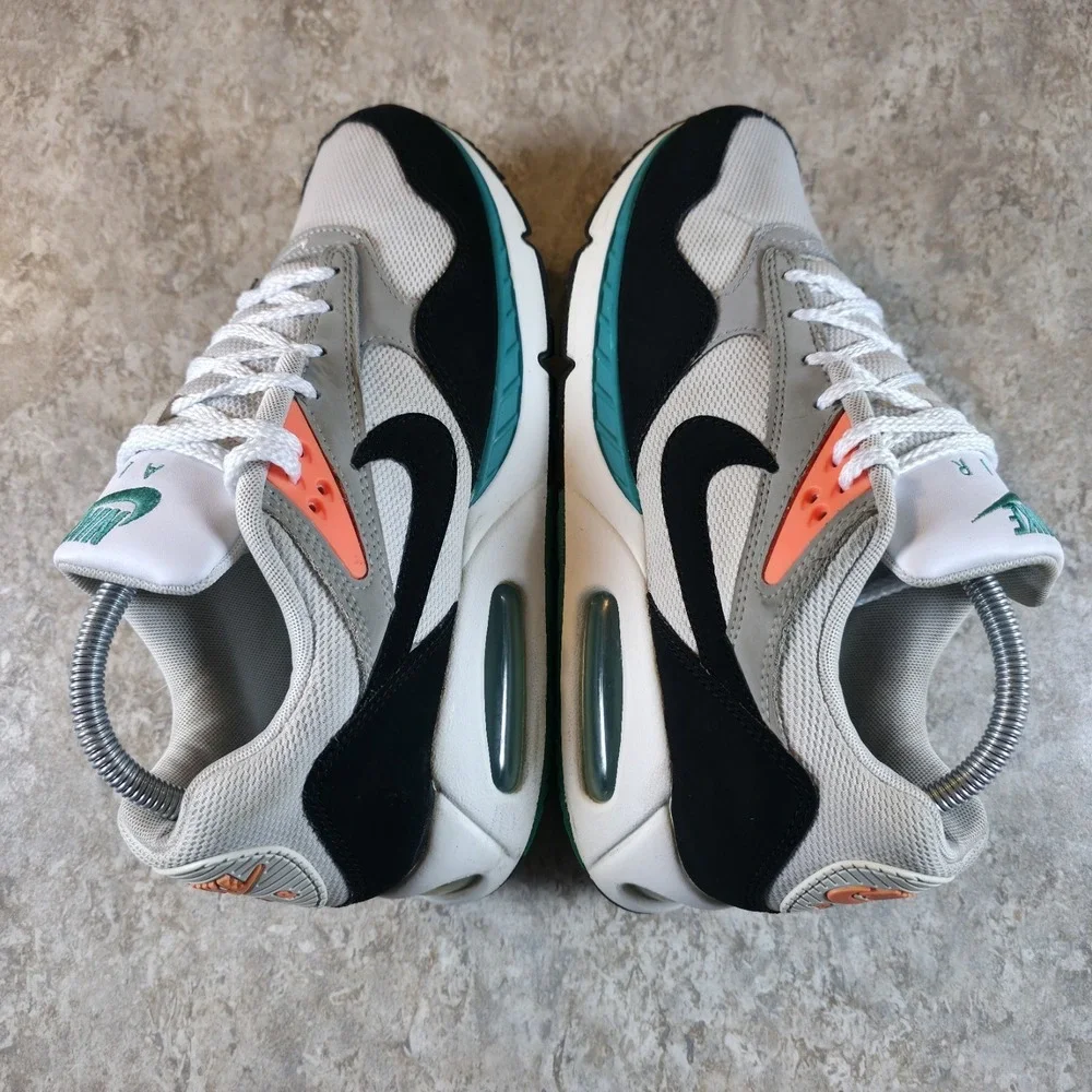 Nike Air Max Correlate Womens 9.5 White Black Green Running Shoes * No Insoles *